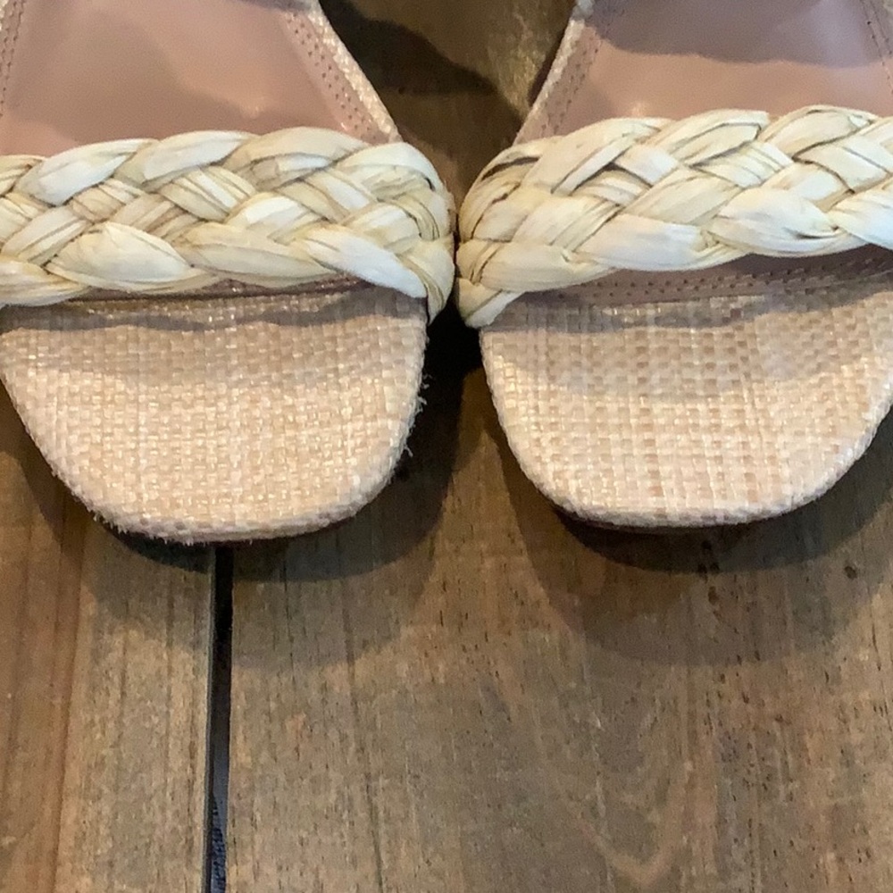 STEVE MADDEN Vows Woven Strap Slide SphereHeel Raffia Coastal Grandma Sandal 7.5 - Picture 3 of 9